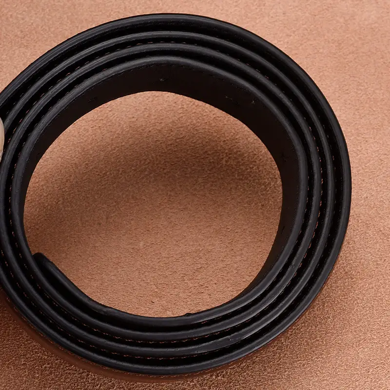 Men's Brown Leather Belt with Silver Buckle