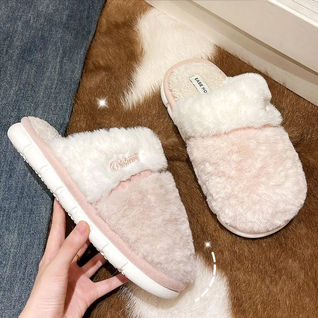 Plush Cotton Slippers for Women, Autumn and Winter 2026 New Model, Indoor Home Non-Slip, Closed Heel, Fleece-Lined, Warm Cotton Shoes for Winter - Image 4