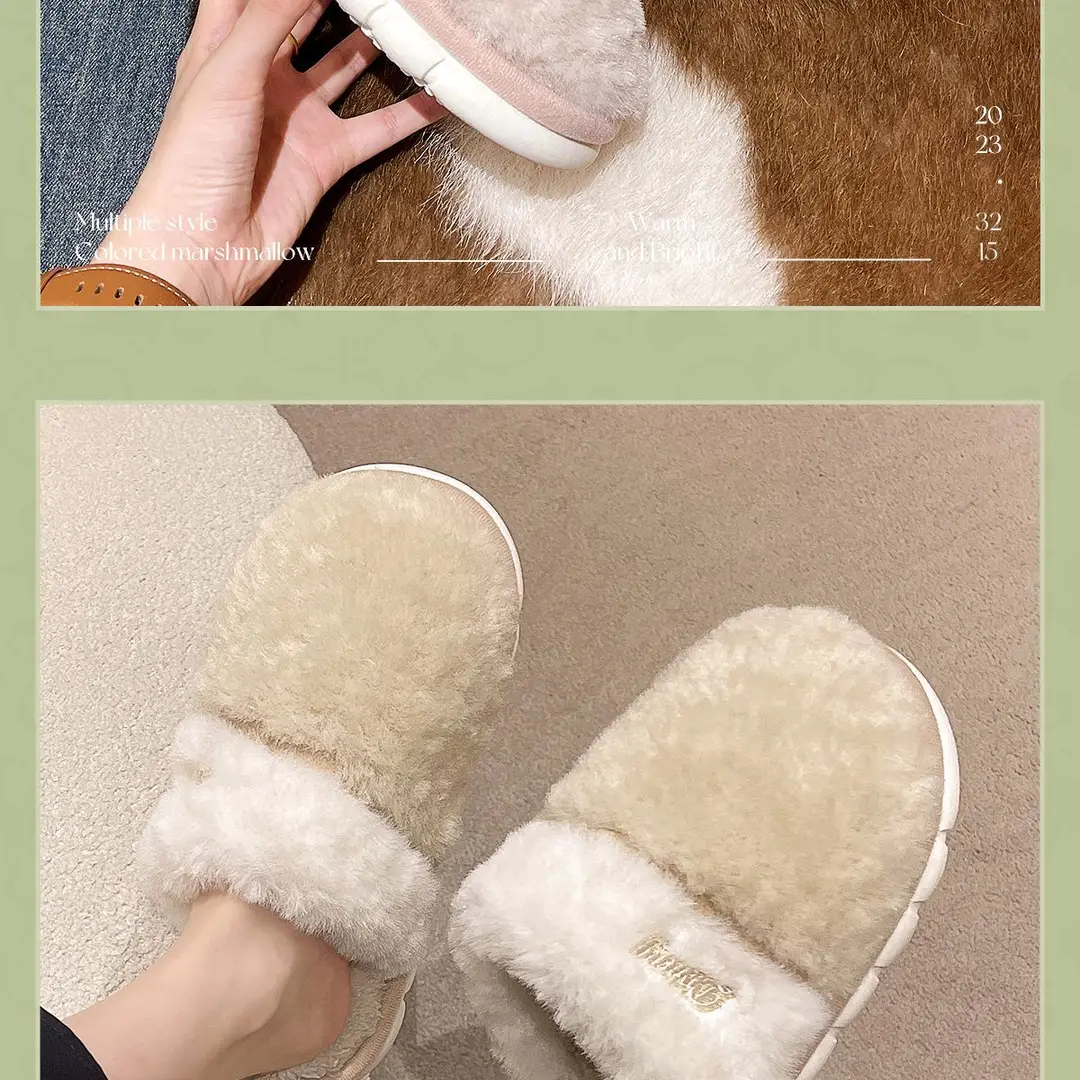 Plush Cotton Slippers for Women, Autumn and Winter 2026 New Model, Indoor Home Non-Slip, Closed Heel, Fleece-Lined, Warm Cotton Shoes for Winter — feature 15