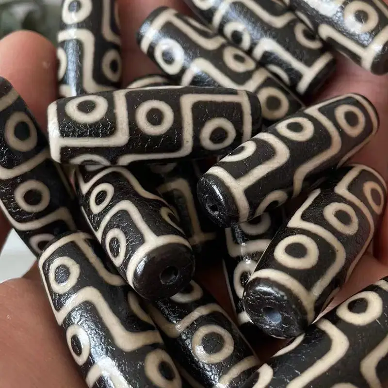 Natural Agate 40mm High Oil Black White Antique - Image 3