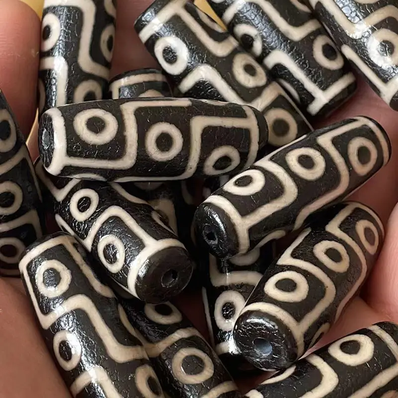 Natural Agate 40mm High Oil Black White Antique - Image 4