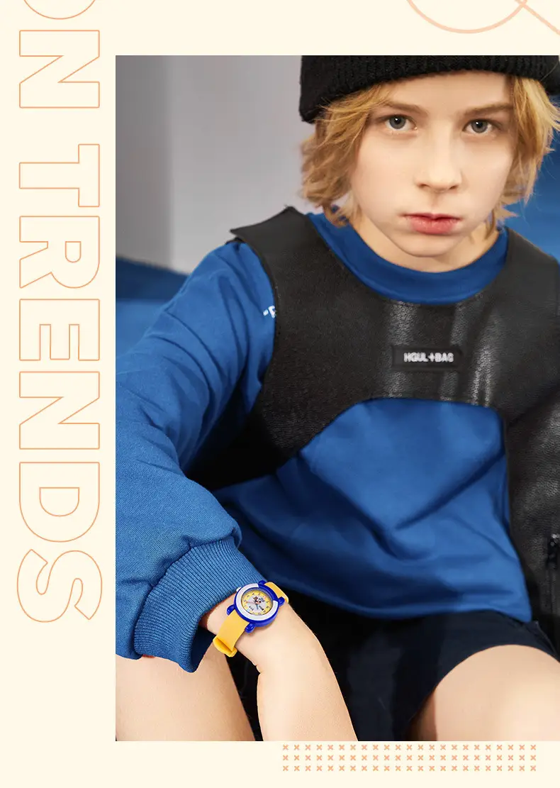 Waterproof Minion Kids Watch for Boys Yellow Blue — feature 11