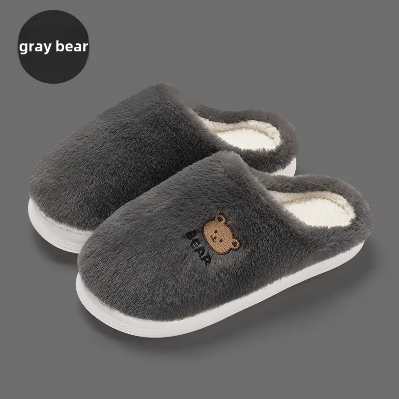 Cotton Slippers for Women Winter Indoor Home Non-Slip Household Confinement Shoes Thick-Soled Warm Furry Slippers Winter Men Wholesale - Image 15