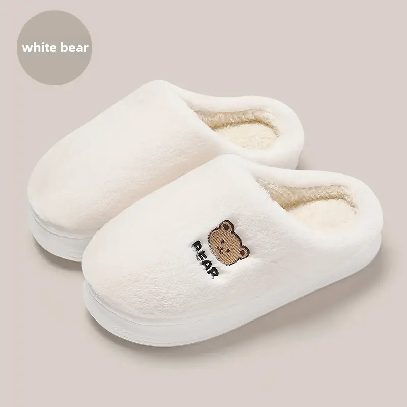 Cotton Slippers for Women Winter Indoor Home Non-Slip Household Confinement Shoes Thick-Soled Warm Furry Slippers Winter Men Wholesale - Image 2