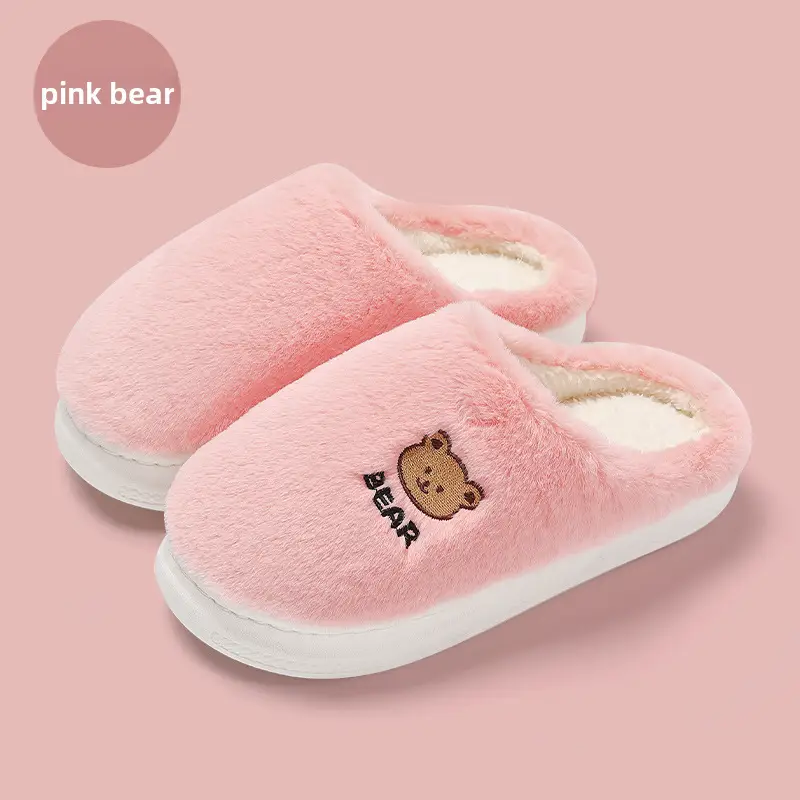 Cotton Slippers for Women Winter Indoor Home Non-Slip Household Confinement Shoes Thick-Soled Warm Furry Slippers Winter Men Wholesale - Image 7