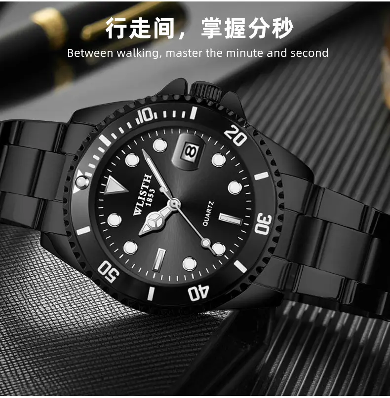 Men's Green Water Ghost Automatic Watch with Calendar & Stainless Steel Band — feature 13
