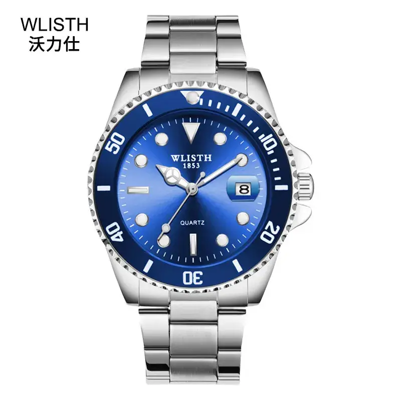 Men's Green Water Ghost Automatic Watch with Calendar & Stainless Steel Band