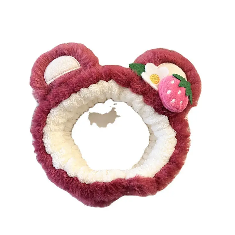 2024 New Plush Strawberry Face Washing Headband for Women - Image 13
