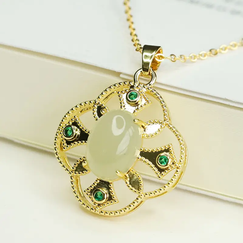 Aiyu Natural Hetian Jade Clear Water Pendant Necklace - Image 3