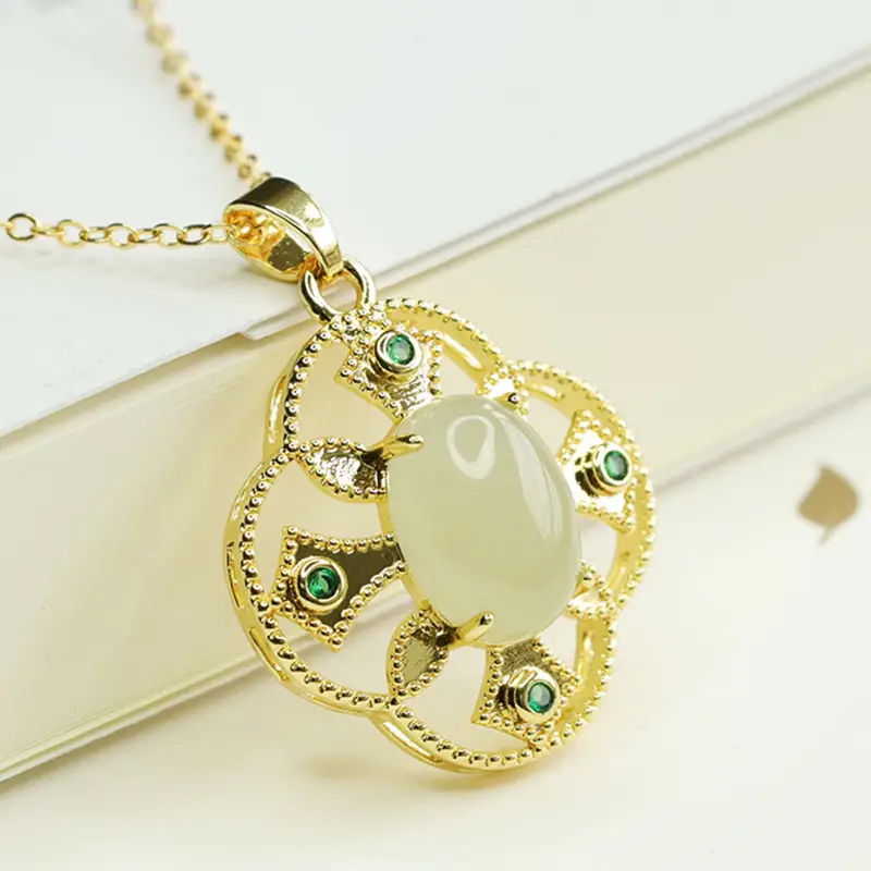 Aiyu Natural Hetian Jade Clear Water Pendant Necklace - Image 4