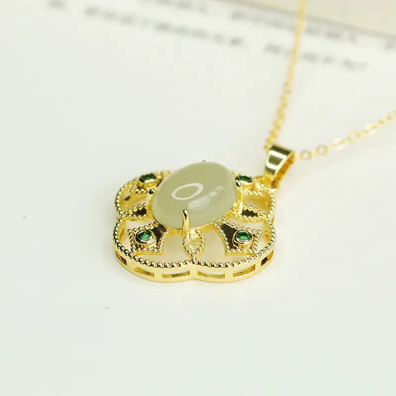 Aiyu Natural Hetian Jade Clear Water Pendant Necklace - Image 5