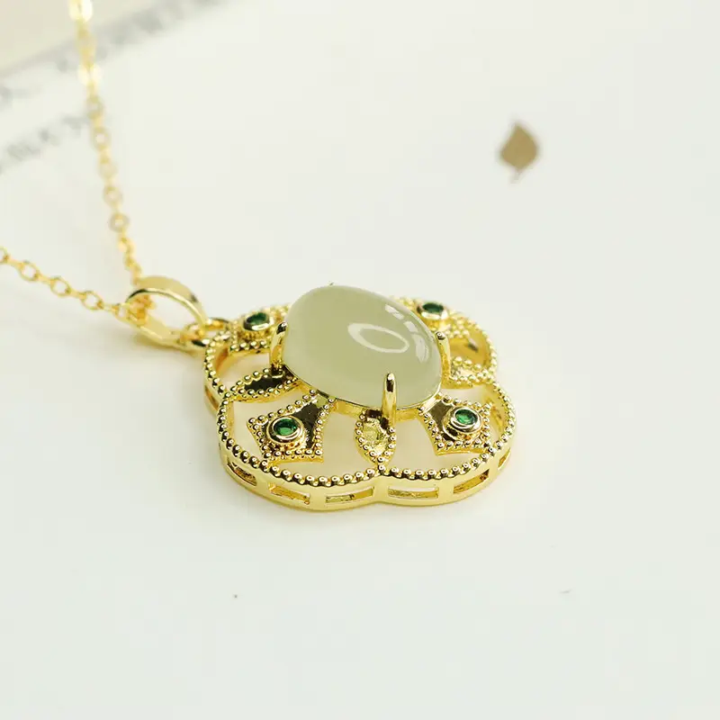 Aiyu Natural Hetian Jade Clear Water Pendant Necklace — feature 11