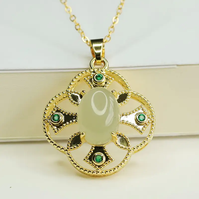 Aiyu Natural Hetian Jade Clear Water Pendant Necklace — feature 13