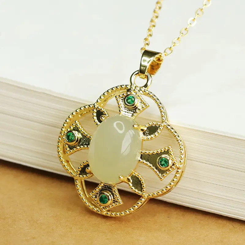 Aiyu Natural Hetian Jade Clear Water Pendant Necklace — feature 3