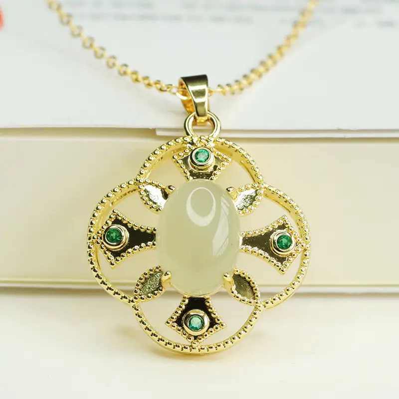 Aiyu Natural Hetian Jade Clear Water Pendant Necklace — feature 7