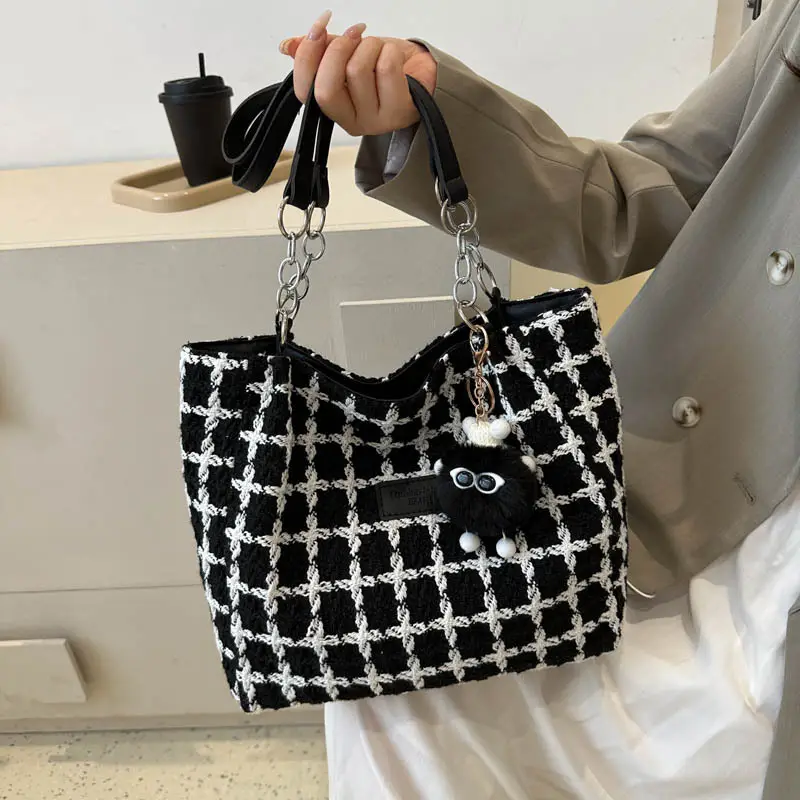 Women Plaid Shoulder Bag 2026 Spring Summer - Image 3