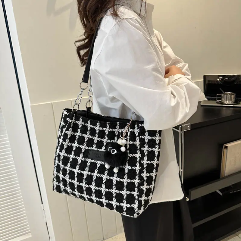 Women Plaid Shoulder Bag 2026 Spring Summer - Image 4