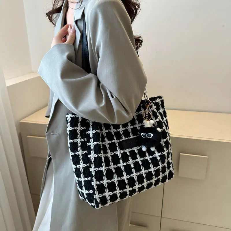 Women Plaid Shoulder Bag 2026 Spring Summer - Image 5