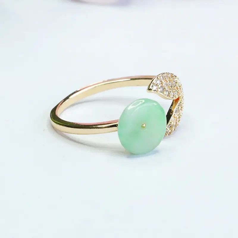 Green Jade Butterfly Ring with Gold Plated Design - Image 4