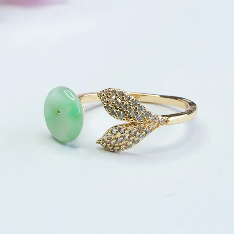 Green Jade Butterfly Ring with Gold Plated Design - Image 5