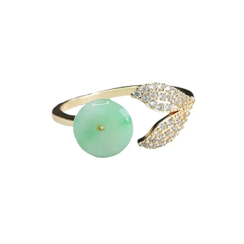 Green Jade Butterfly Ring with Gold Plated Design - Image 6