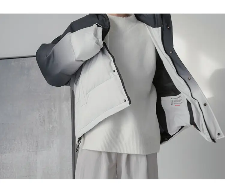 Men's Grey Japanese Style Knit Half-Turtleneck Sweater — feature 7