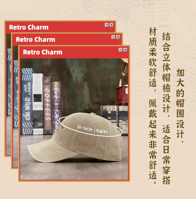 Retro Letter Embroidered Baseball Cap for Men Women — feature 9
