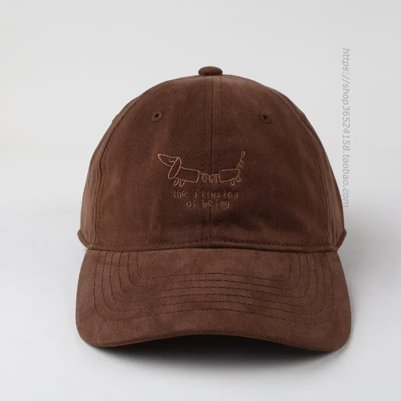 Men Black Embroidered Baseball Cap with Dog Design — feature 5