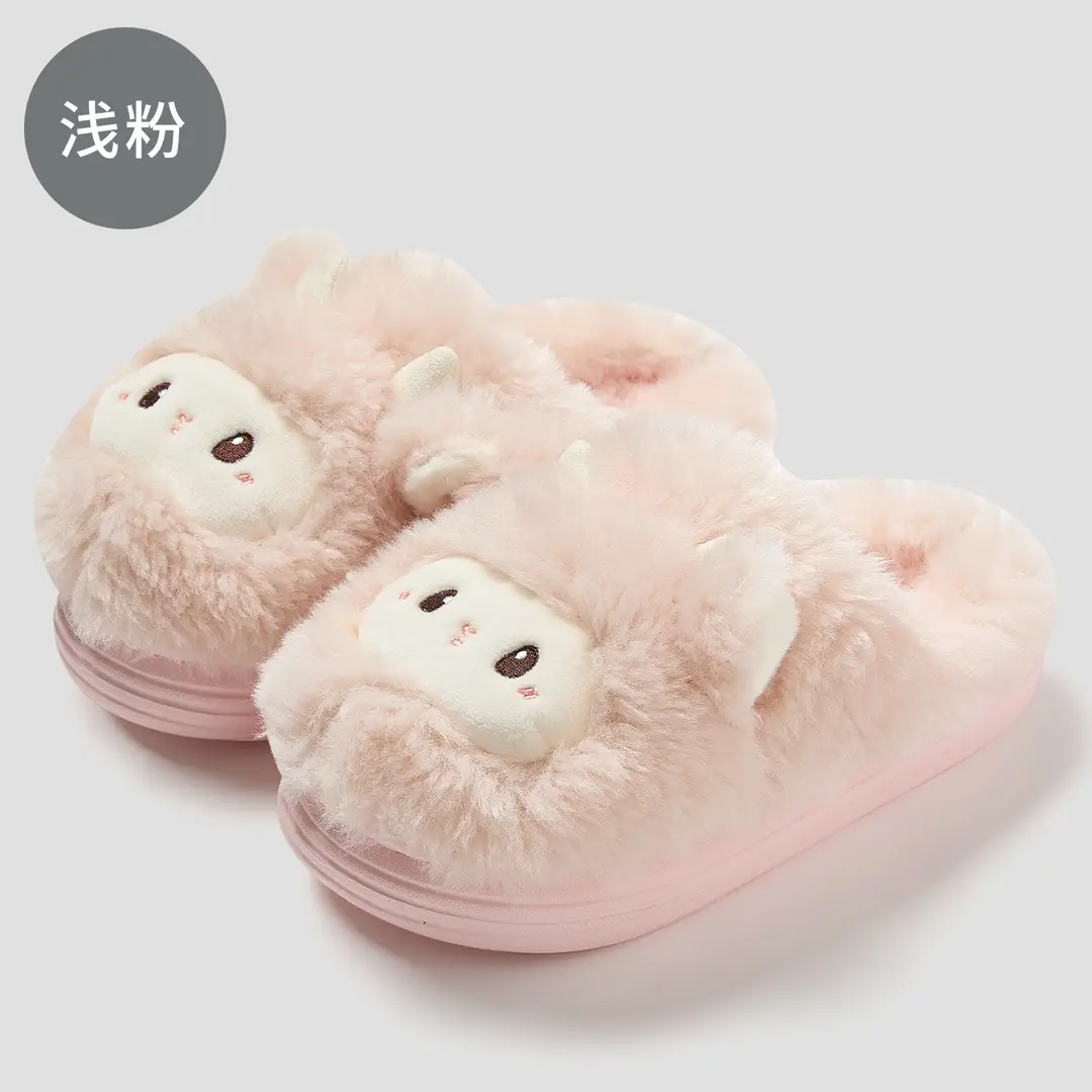 Home Cotton Slippers for Women in Winter, Cute Cartoon Kitten Fur Slippers, Men's Warm Winter Furry Slippers, Wholesale for Men - Image 3
