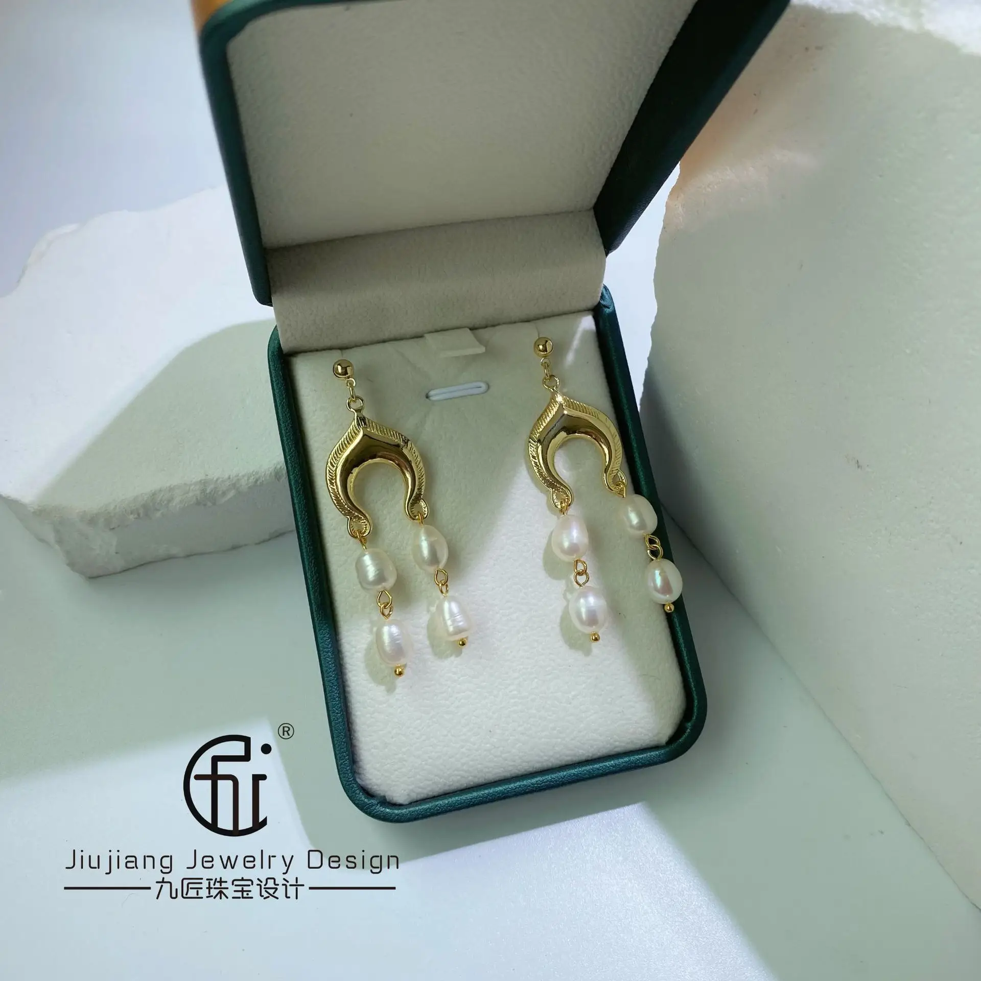 Vintage Pearl Earrings Gold Plated Natural Pearl - Image 4
