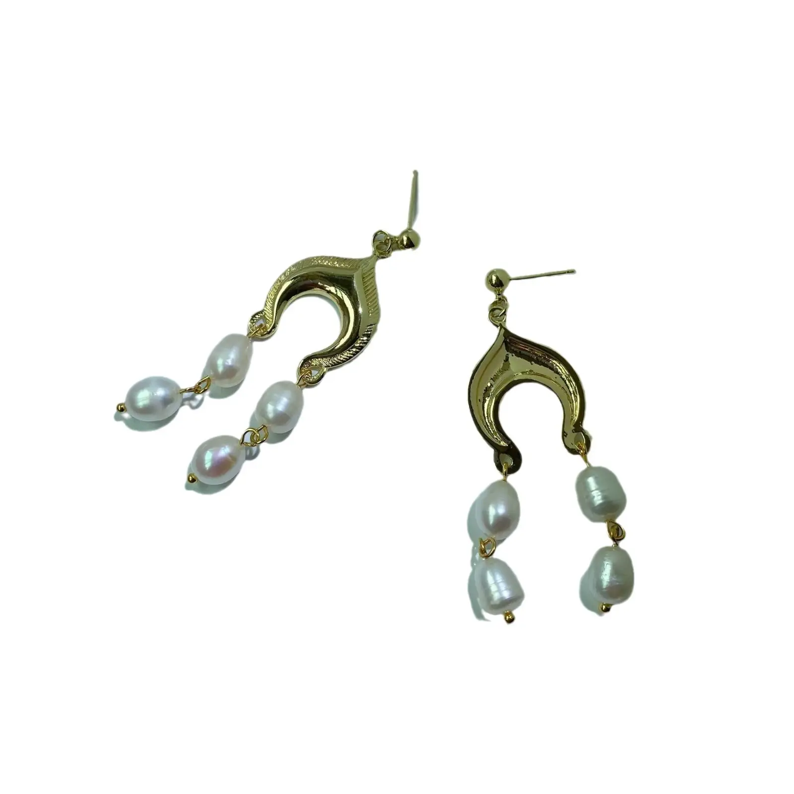 Vintage Pearl Earrings Gold Plated Natural Pearl - Image 5