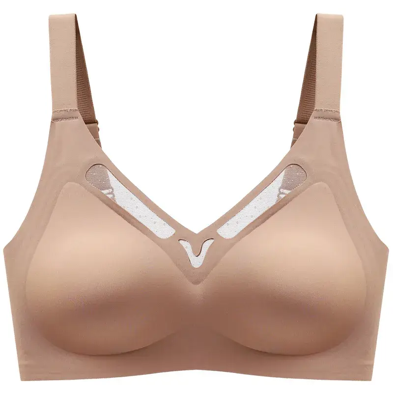 White Seamless Back Support Bra for Large Bust - Image 11