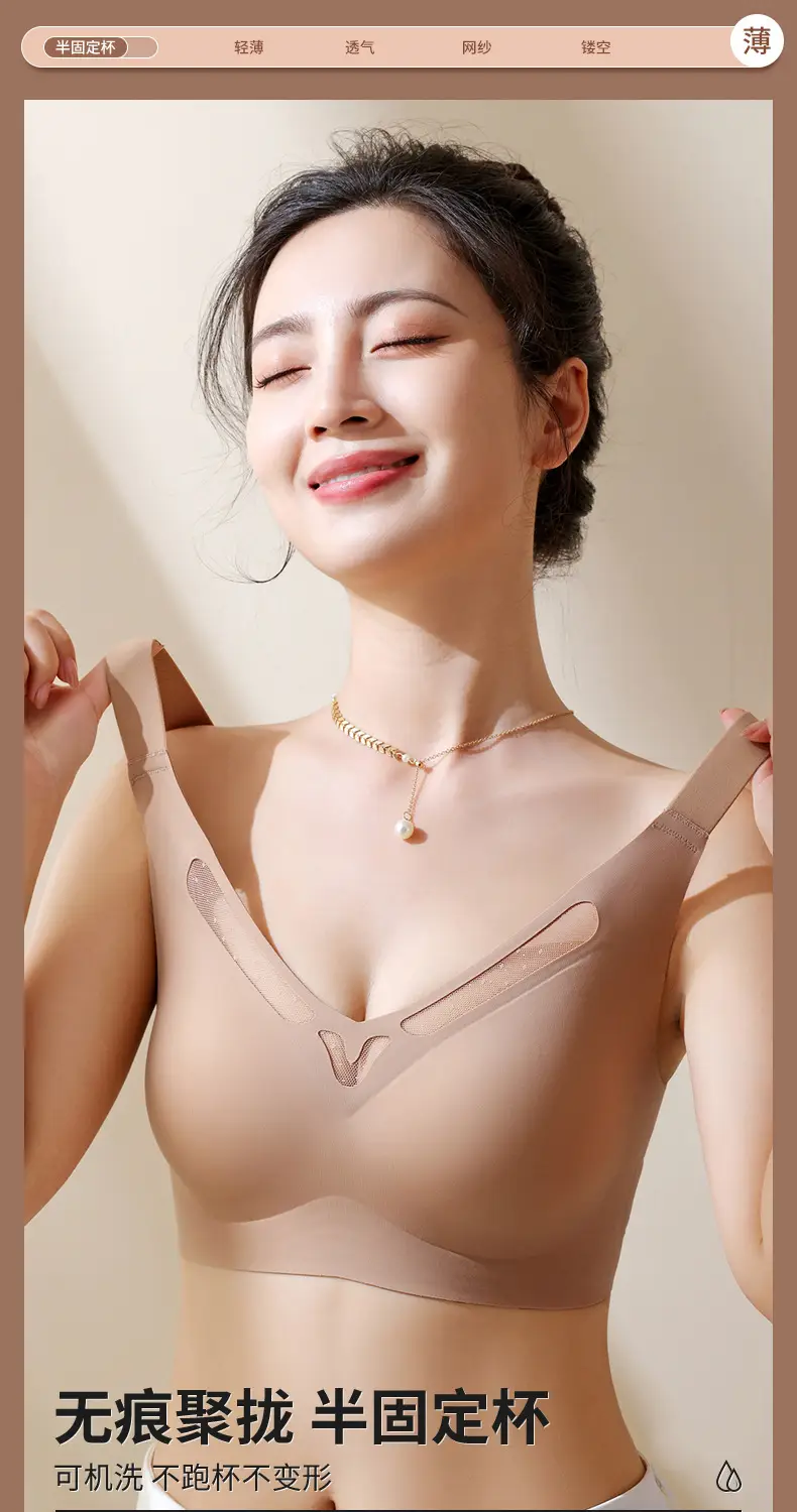 White Seamless Back Support Bra for Large Bust — feature 1
