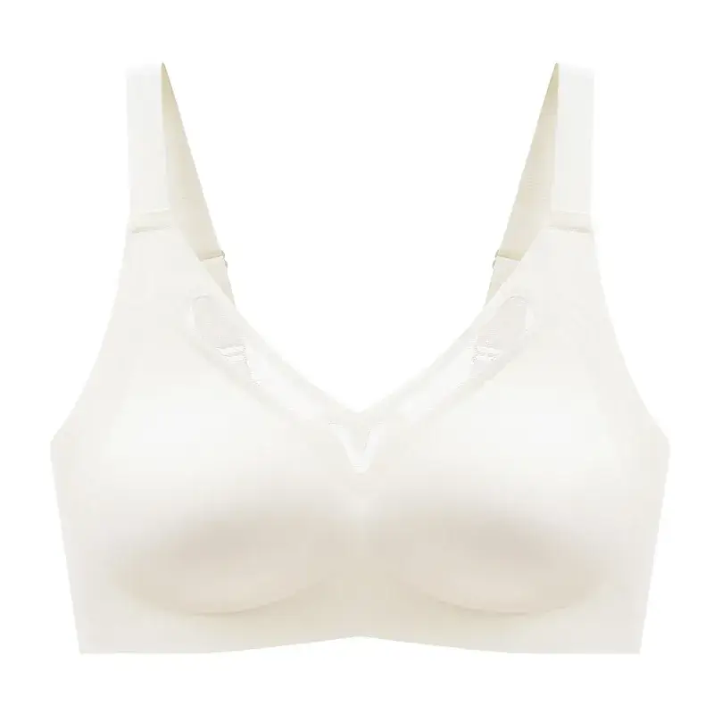 White Seamless Back Support Bra for Large Bust - Image 3