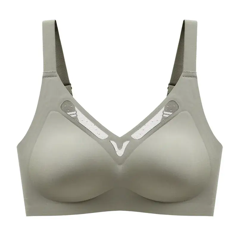White Seamless Back Support Bra for Large Bust - Image 4