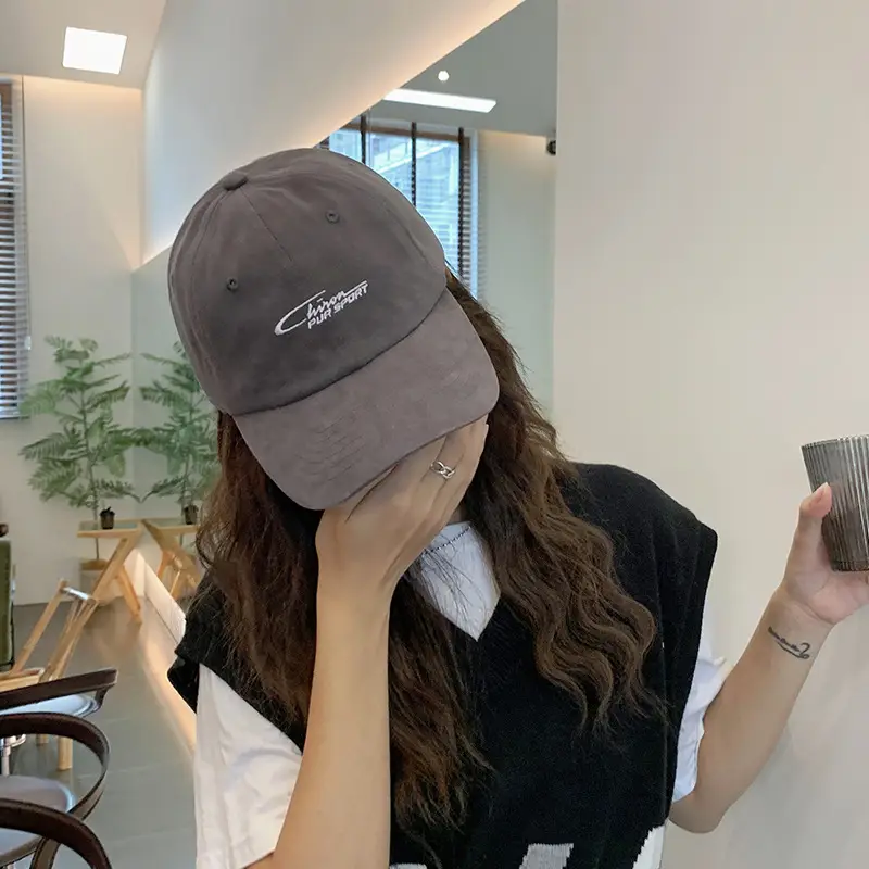 Korean Style Embroidered Hard Brim Sun Hat - Image 7