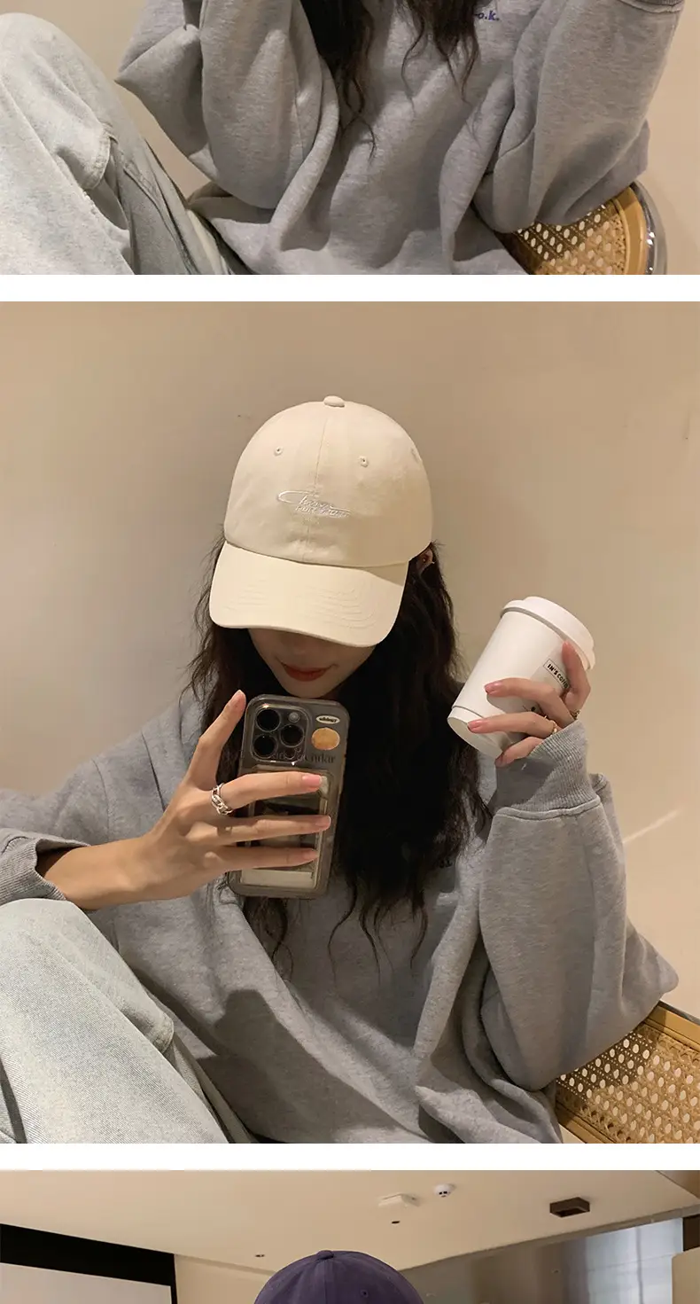 Korean Style Embroidered Hard Brim Sun Hat — feature 7