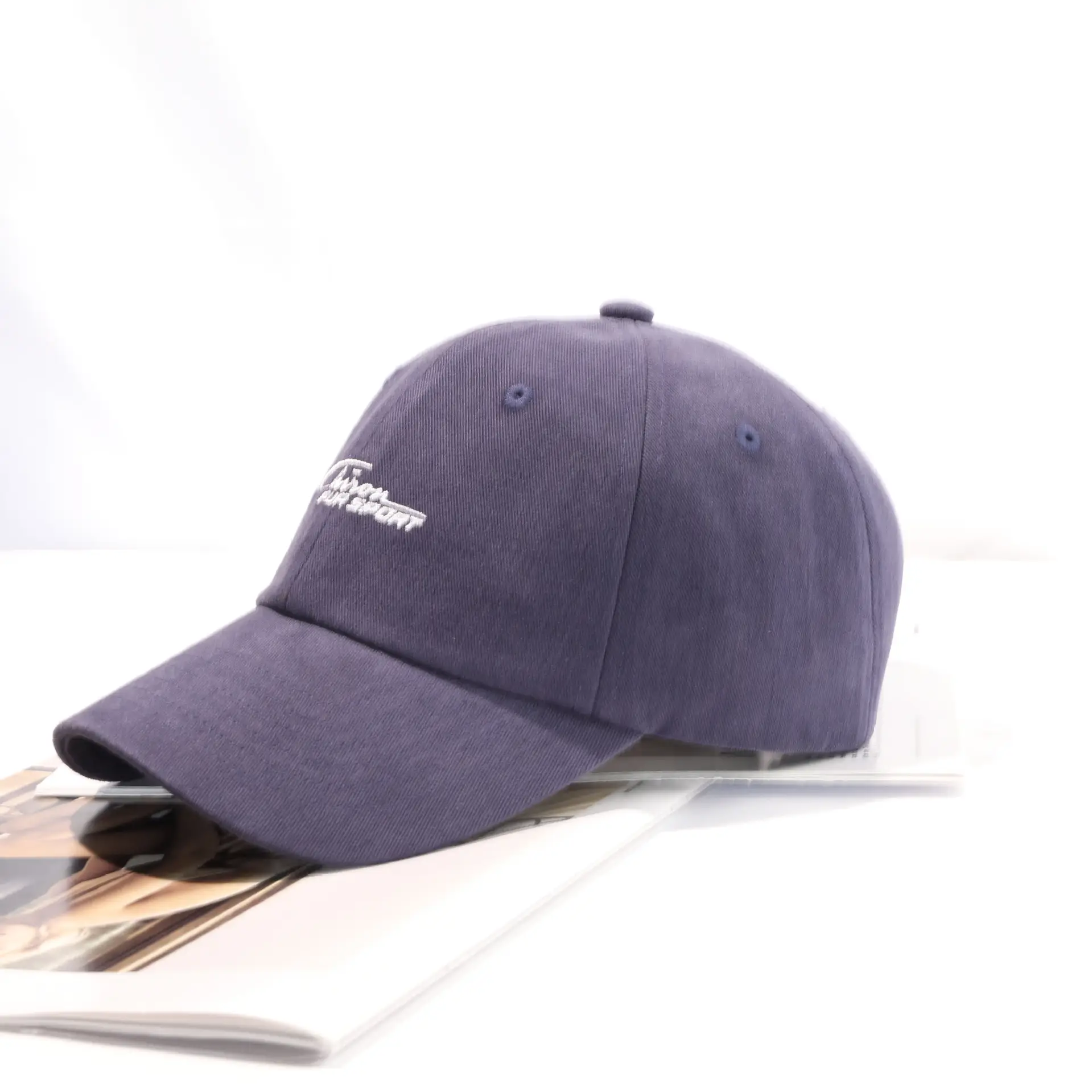 Korean Style Embroidered Hard Brim Sun Hat - Image 2