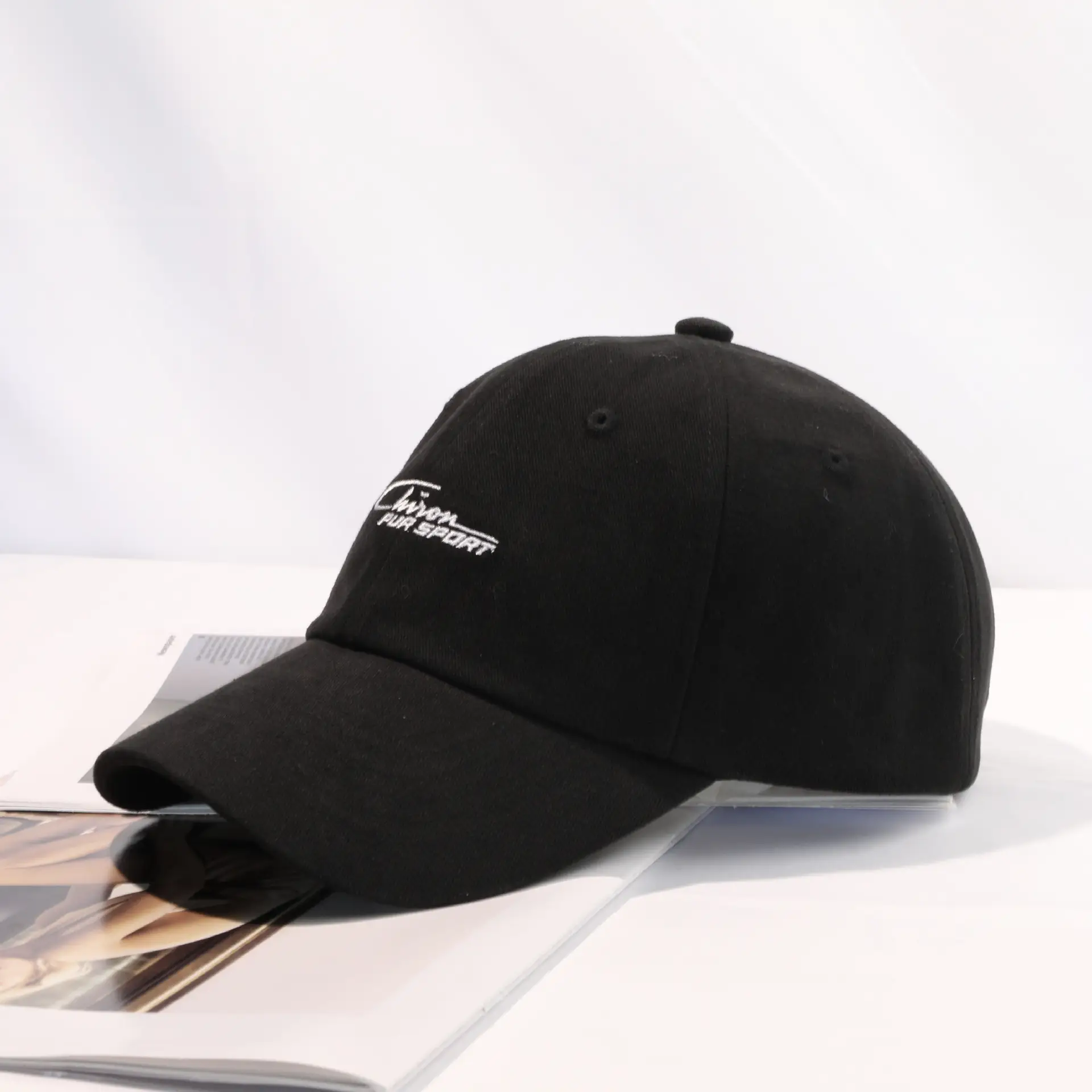 Korean Style Embroidered Hard Brim Sun Hat - Image 3