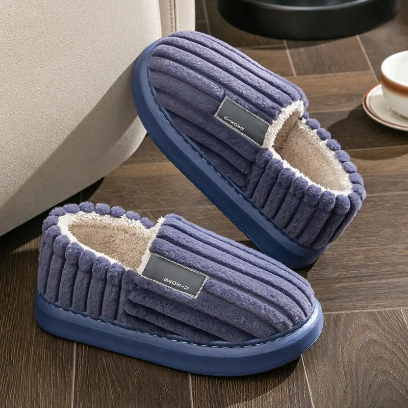 Large Size Cotton Slippers for Men, Winter 2026 New Model, Indoor Home Use, Non-Slip, Thickened, Warm Fabric Cotton Shoes - Image 8