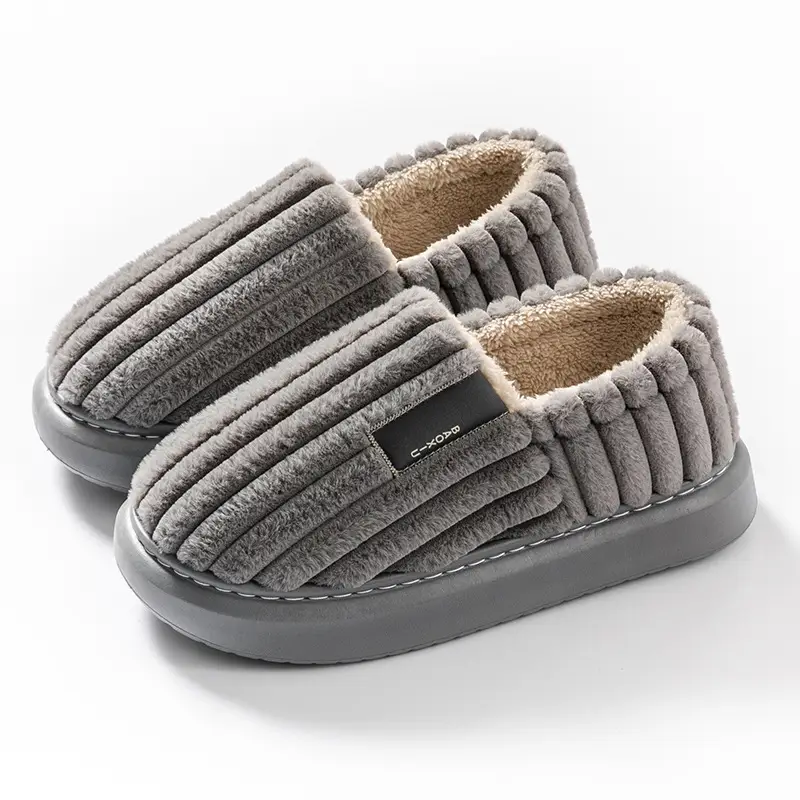 Large Size Cotton Slippers for Men, Winter 2026 New Model, Indoor Home Use, Non-Slip, Thickened, Warm Fabric Cotton Shoes - Image 9