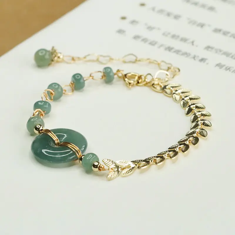 Aiyu Jade Bracelet Blue Horizontal Peace Buckle — feature 11