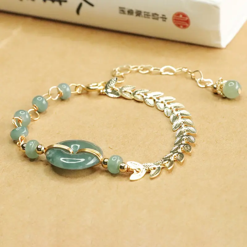 Aiyu Jade Bracelet Blue Horizontal Peace Buckle — feature 5