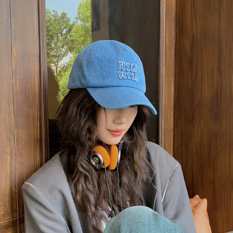 New Letter RIU Blue Baseball Cap Denim Retro Sun Hat - Image 4