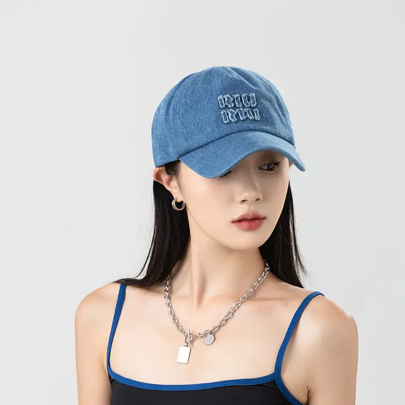 New Letter RIU Blue Baseball Cap Denim Retro Sun Hat - Image 5