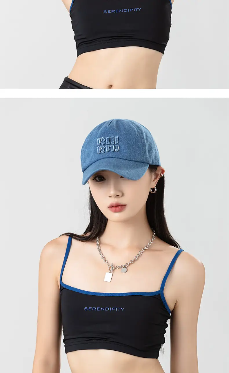 New Letter RIU Blue Baseball Cap Denim Retro Sun Hat — feature 8