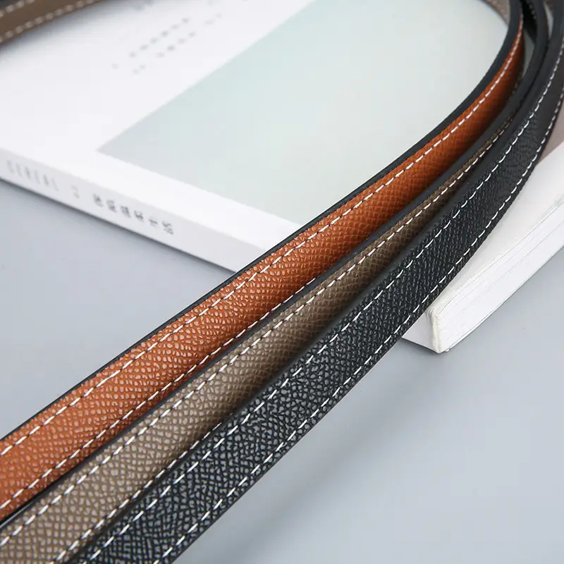 Double Sided Belt Women Genuine Leather Orange Black - Image 12