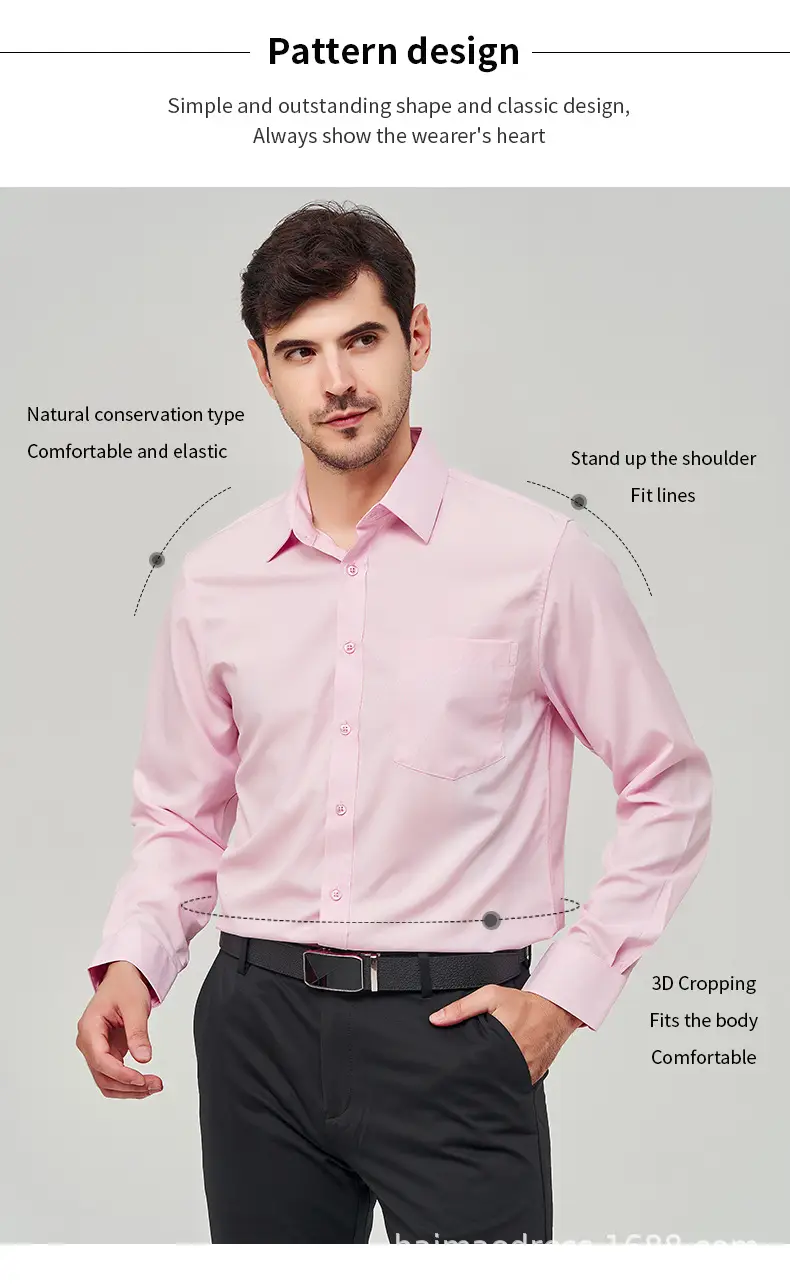 Green Slim Fit Men's Long Sleeve Shirt with Elastic Waistband — feature 14