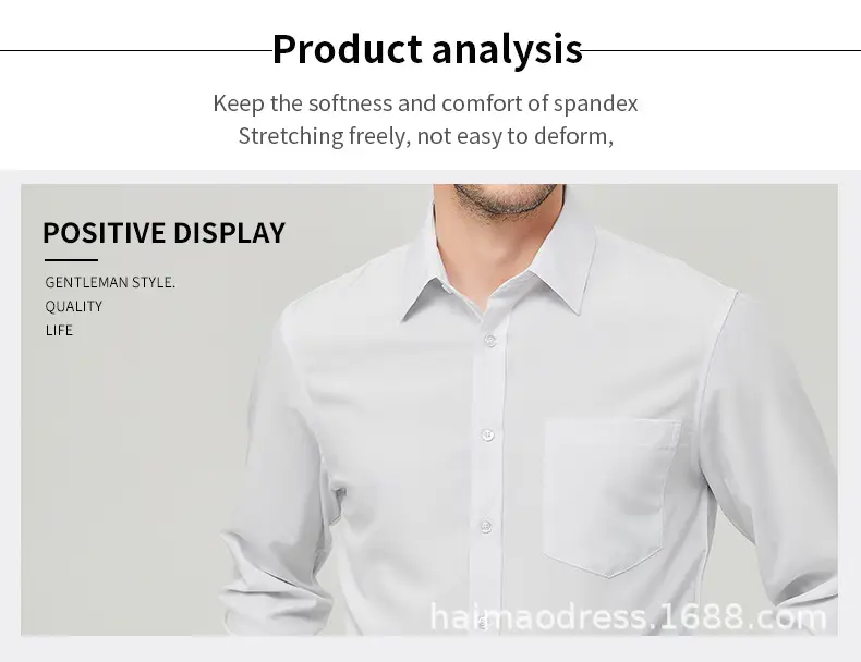 Green Slim Fit Men's Long Sleeve Shirt with Elastic Waistband — feature 15
