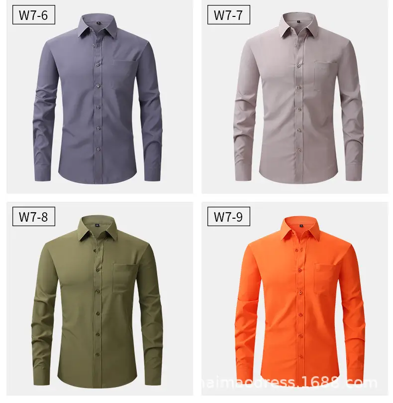 Green Slim Fit Men's Long Sleeve Shirt with Elastic Waistband — feature 21